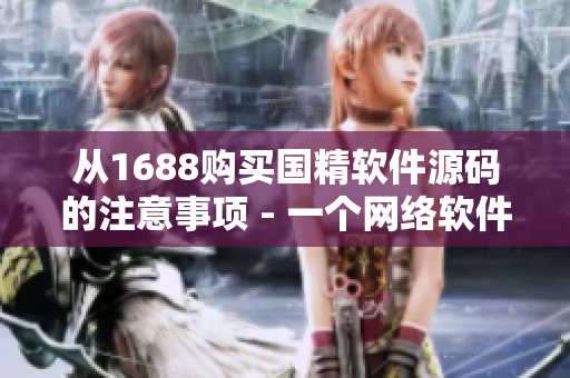 从1688购买国精软件源码的注意事项 - 一个网络软件编辑的建议
