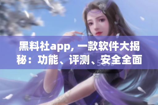 黑料社app, 一款软件大揭秘：功能、评测、安全全面解析！