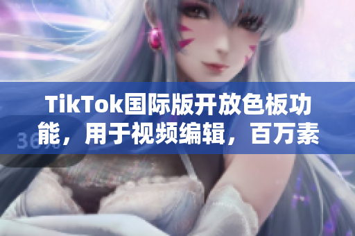 TikTok国际版开放色板功能，用于视频编辑，百万素材免费选择