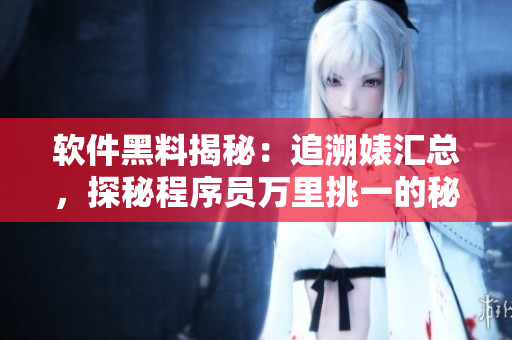 软件黑料揭秘：追溯婊汇总，探秘程序员万里挑一的秘密历程