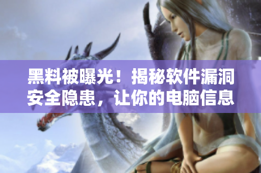 黑料被曝光!揭秘软件漏洞安全隐患,让你的电脑信息不再被黑客攻击 黑料被曝光!揭秘软件漏洞安全隐患,让你的电脑信息不再被黑客攻击
