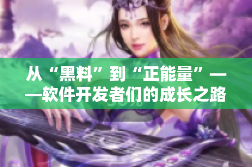 从“黑料”到“正能量”——软件开发者们的成长之路 从“黑料”到“正能量”——软件开发者们的成长之路