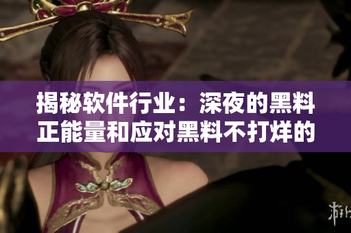 揭秘软件行业:深夜的黑料正能量和应对黑料不打烊的方法 揭秘软件行业:深夜的黑料正能量和应对黑料不打烊的方法