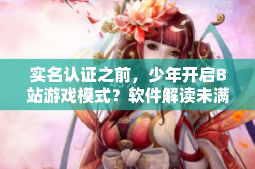 实名认证之前，少年开启B站游戏模式？软件解读未满18岁实名认证流程